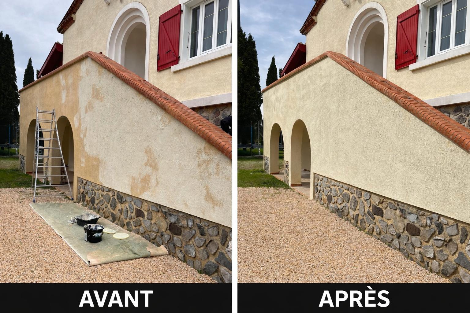 Ravalement de façade avant/après